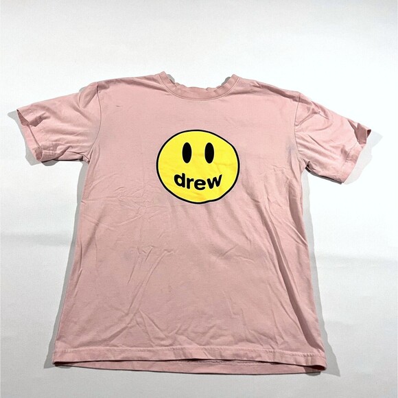 Drew House Justin Bieber Dusty Rose Color T-Shirt Mascot Tee Unisex XS STAINS - Picture 1 of 11